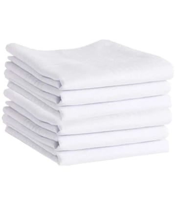 THRIFTKART White Cotton Mens Handkerchief ( Pack of 12 ) - White