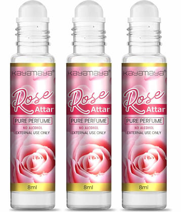 Rose Attar Perfume for Unisex - Pure, Natural Undiluted | Floral Attar - Pack of 3