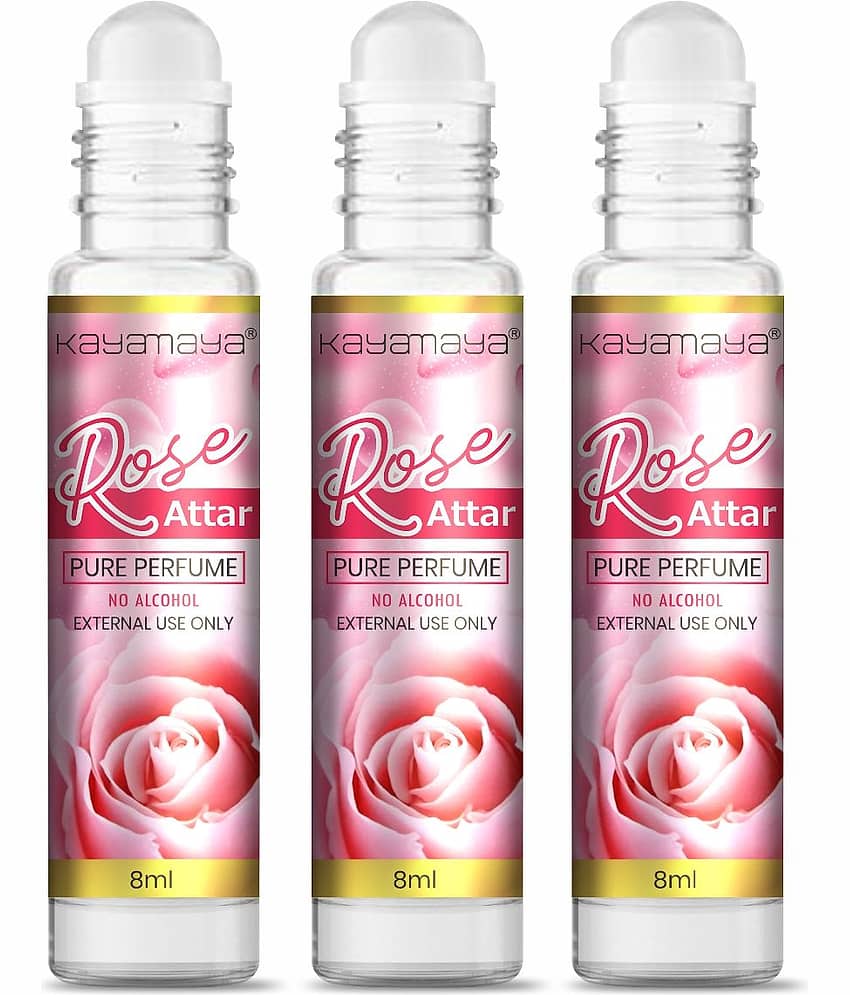 Rose Attar Perfume for Unisex - Pure, Natural Undiluted | Floral Attar - Pack of 3