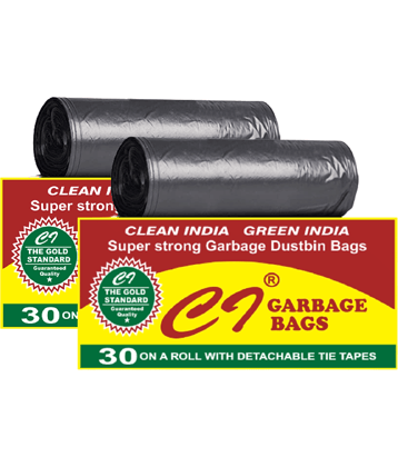 Ci - Black Virgin Plastic Dustbin and Garbage bags