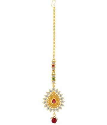 Paola Traditional Gold Plated Kundan Style Maang Tikka Jewellery For Women Girl
