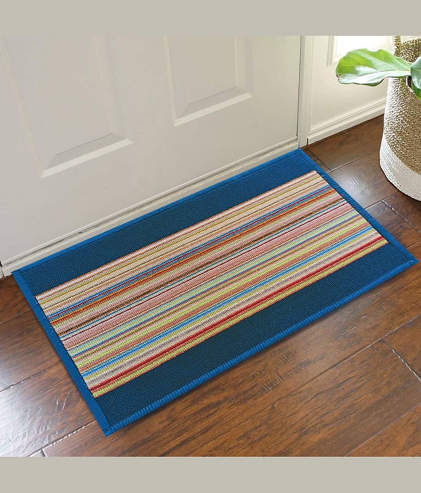 Status - Anti-skid Polypropylene Door Mat ( 58 X 38 cm ) Single - Blue