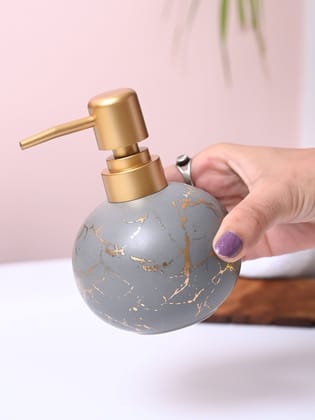 Grey Ceramic Soap Dispenser