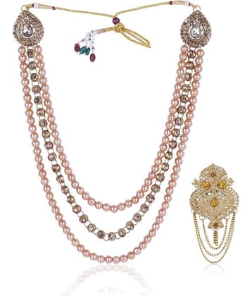Dulha groom sherwani Necklace/Moti Mala for Men for wedding | Groom Mala and Brooch Set