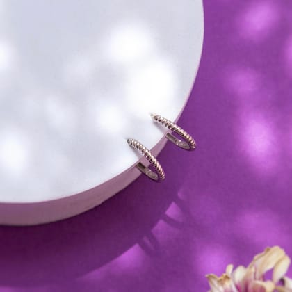 Classic Round Sterling Silver Hoop Earrings-Silver