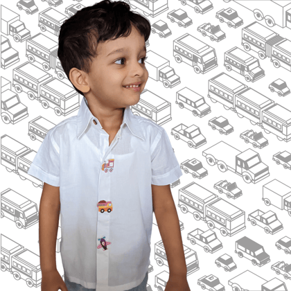Cotton Malmal Shirt | Get Set Go | 0-12 Years-0-6M