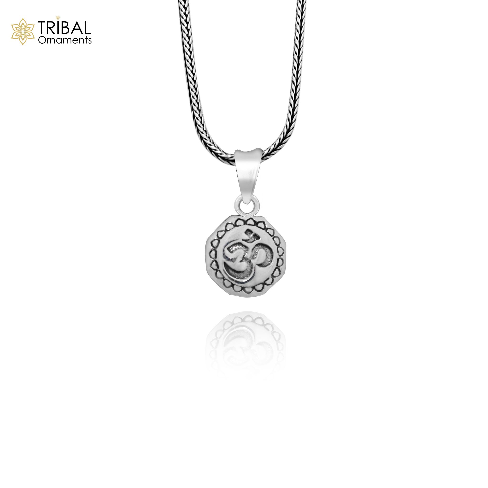 925 sterling silver handmade Hindu mantra 'Aum' OM pendant, amazing stylish good luck pendant personalized jewelry tribal jewelry ssp1652-Only Pendant