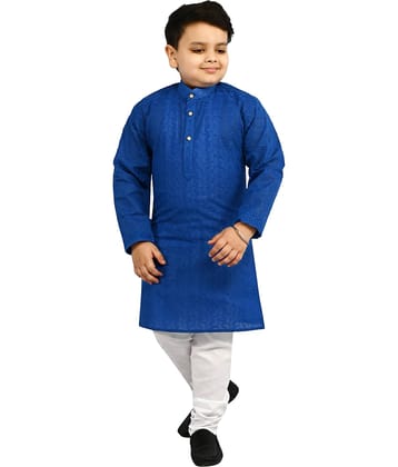 Arshia Fashions Boys Cotton Blend Abstract - Pattern Kurta Pant Set ( Yellow , Pack of 1 )