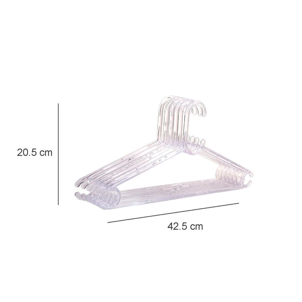 Market99 Plastic Transparent Hangers - Set of 10