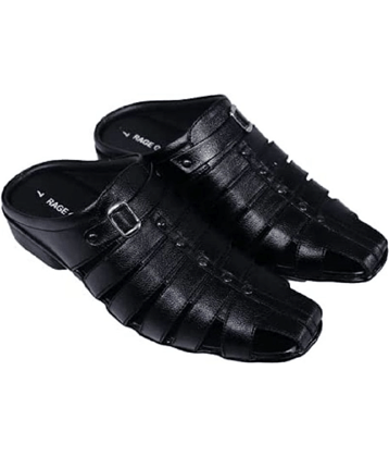RAGE GAZE - Black Men's Sandals