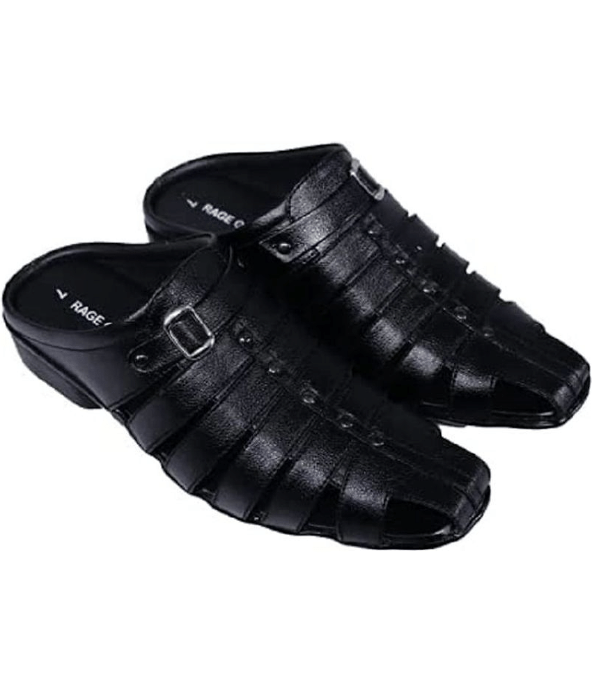 RAGE GAZE - Black Men's Sandals