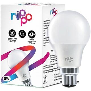 (Buy 1 Get 1 Free) NIPPO 9W LED Bulb Base 22, Cool Day Light, Voltage Surge Protection, High Energy Savings