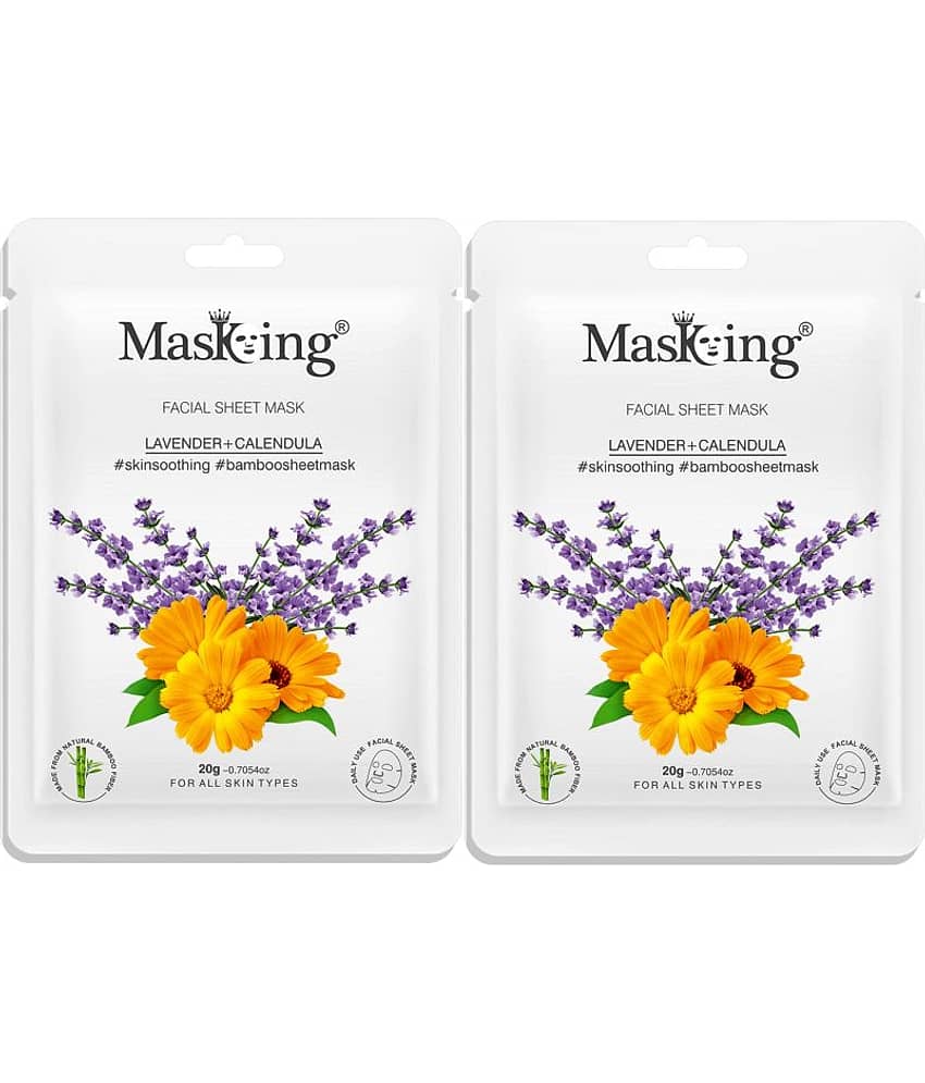 Masking Lavender & Calendula Bamboo Face Sheet Mask 80 ml Pack of 4