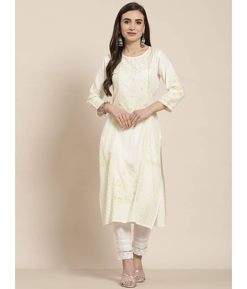 Juniper - Blue Rayon Women's Straight Kurti ( Pack of 1 )