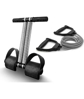 Shopeleven Tummy Trimmer with Toning Tube Double Spring Tummy Trimmer Double Toning Tube Ab Exerciser Resistance Tube Waist Reducer Fitness Equipment