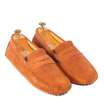 Gommino Suede Penny Loafers (Tan)-EU 44 / UK 10 / Tan