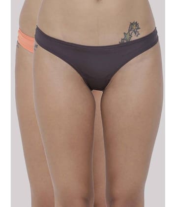 BASIICS By La Intimo Pack of 2 Polyester Solid Women's Bikini ( Multicolor ) BCPSS010B