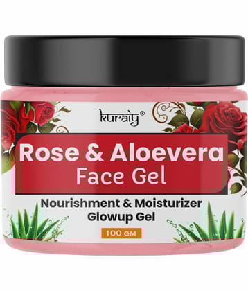 KURAIY Rose & Aloe Vera Nourishment And Moisturizer Glow Up Face Gel for All Skin Types 100g