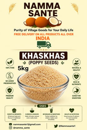 Khaskhas, Poppy Seeds, Posta Dana, Posto, Kasa Kasa 5kg