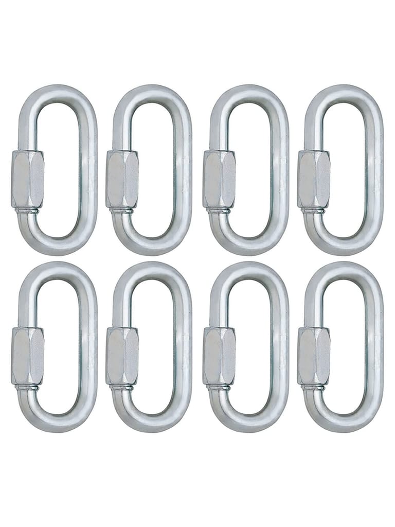Reznor Heavy Duty Oval Shape Stainless Steel Screw Link Snap Hook Carabiner Hook for Multipurpose Weight-Lifting Mountain Swinging Climbing Gym