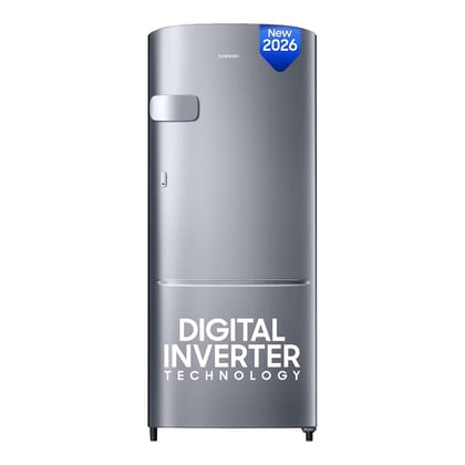 Samsung 183 L, 3 Star, Digital Inverter, Direct-Cool Single Door Refrigerator (RR20H1Y23S8/HL, Silver, Elegant Inox, Single Touch Defrost, 2026 Model) Samsung 183 L, 3 Star, Digital Inverter, Direct-Cool Single Door Refrigerator (RR20H1Y23S8/HL, Silver, 