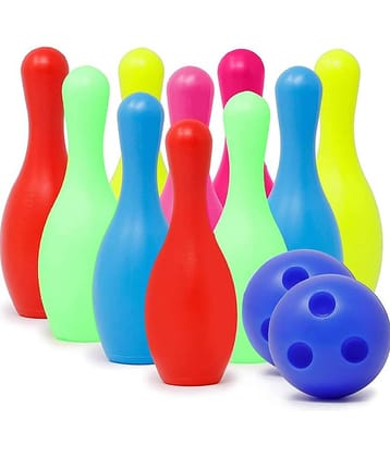 2513Y-YESKART  Bowling Game Set for Kids with 10 Pins & Two Balls .Pin Height:16cm. Indoor Outdoor Sports Game for Kids.
