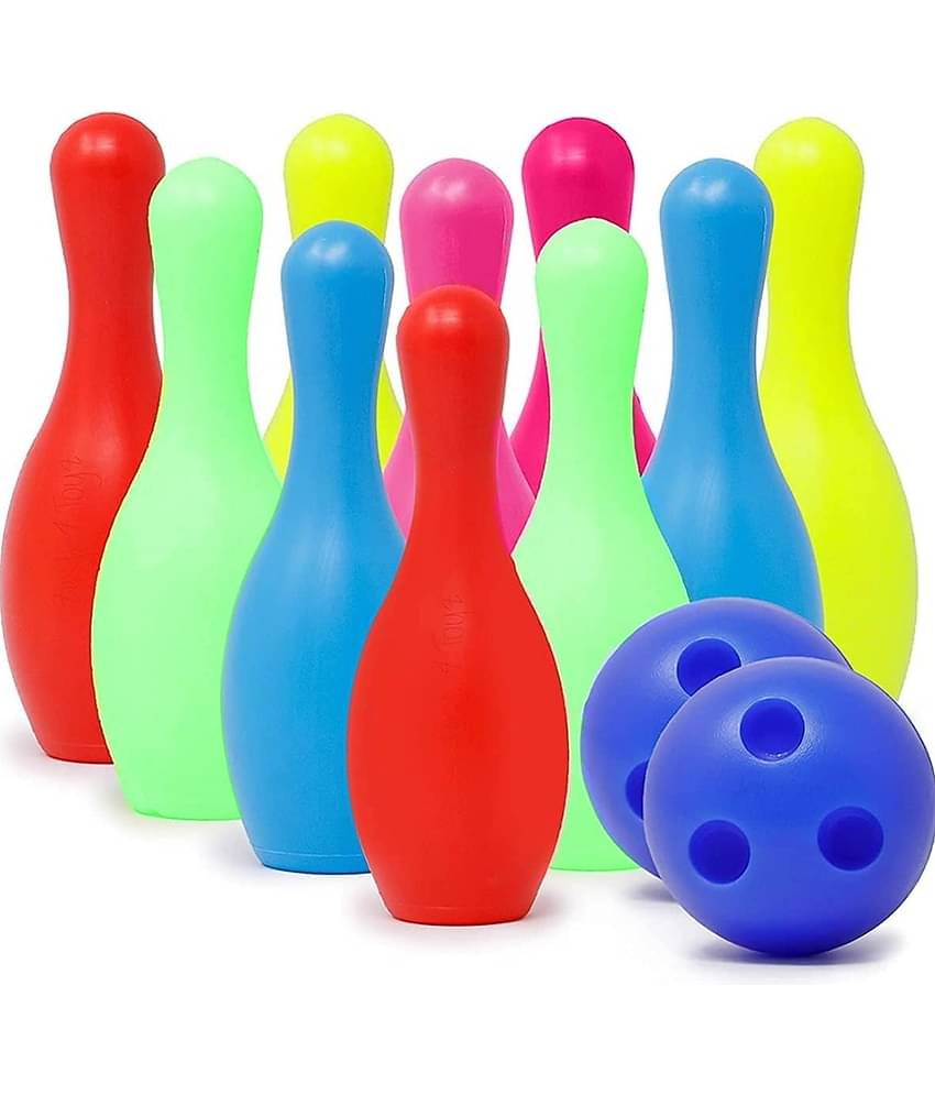 2513Y-YESKART  Bowling Game Set for Kids with 10 Pins & Two Balls .Pin Height:16cm. Indoor Outdoor Sports Game for Kids.