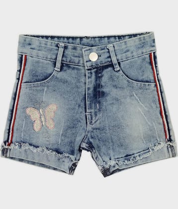 Me N My CLOSET Pack of 1 Girls Denim Shorts ( Denim Blue )