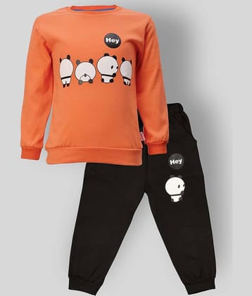 CATCUB Pack of 1 Baby Boys Cotton Blend Top & Trouser ( Orange )