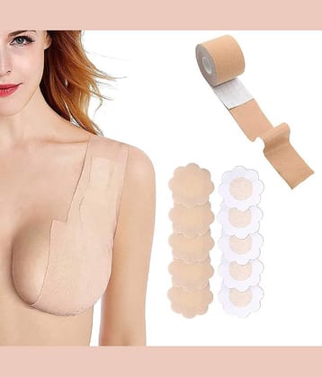 Boob Tape with 10 Nipple Pasties & 36 Fashion Tape Multipurpose Body Tape for Women Push Up & Lifting Breast Tape Breast Lift Bra Tape Bob Tape for Breast Lift Double Sided Tape for Clothes