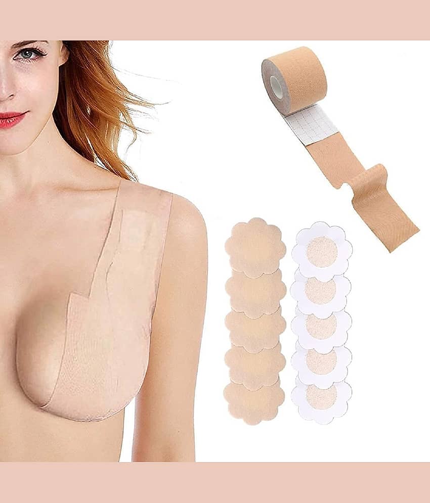 Boob Tape with 10 Nipple Pasties & 36 Fashion Tape Multipurpose Body Tape for Women Push Up & Lifting Breast Tape Breast Lift Bra Tape Bob Tape for Breast Lift Double Sided Tape for Clothes
