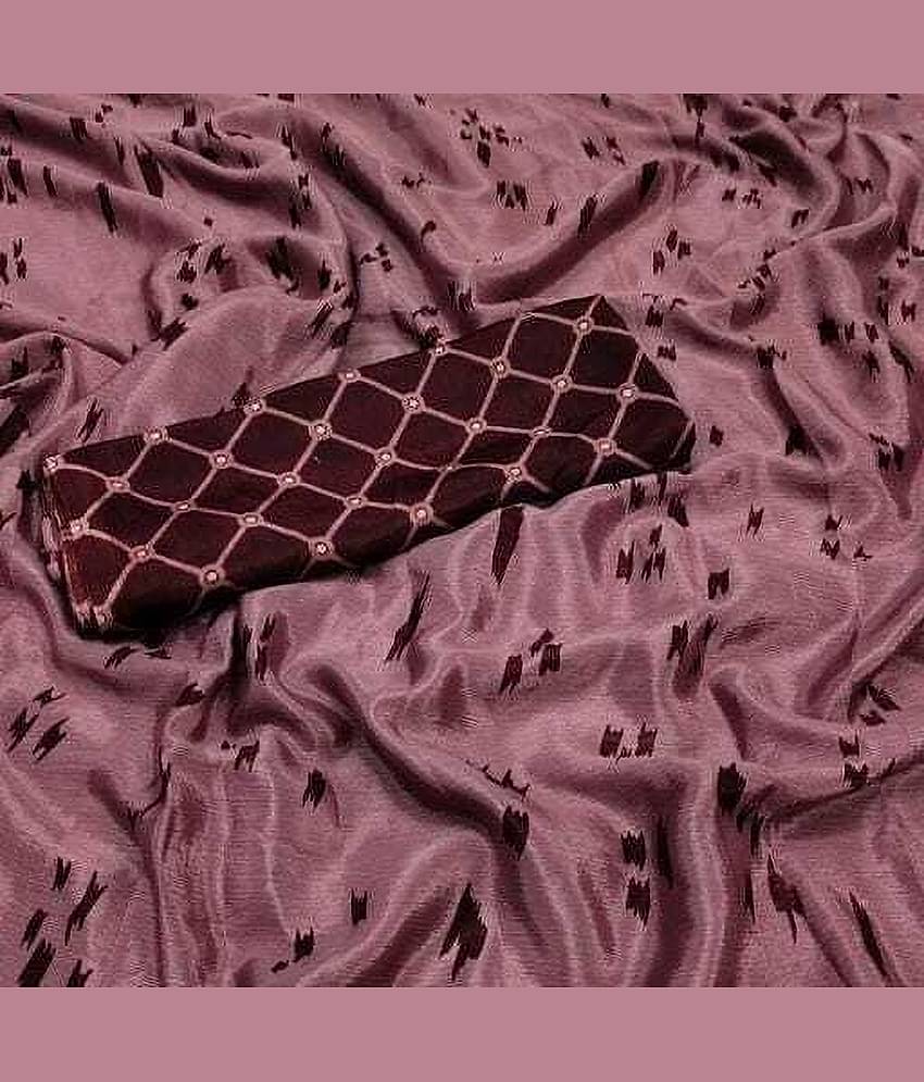 JIHANA FAB Chiffon Printed Saree With Unstitched Blouse Piece ( Multicolor )