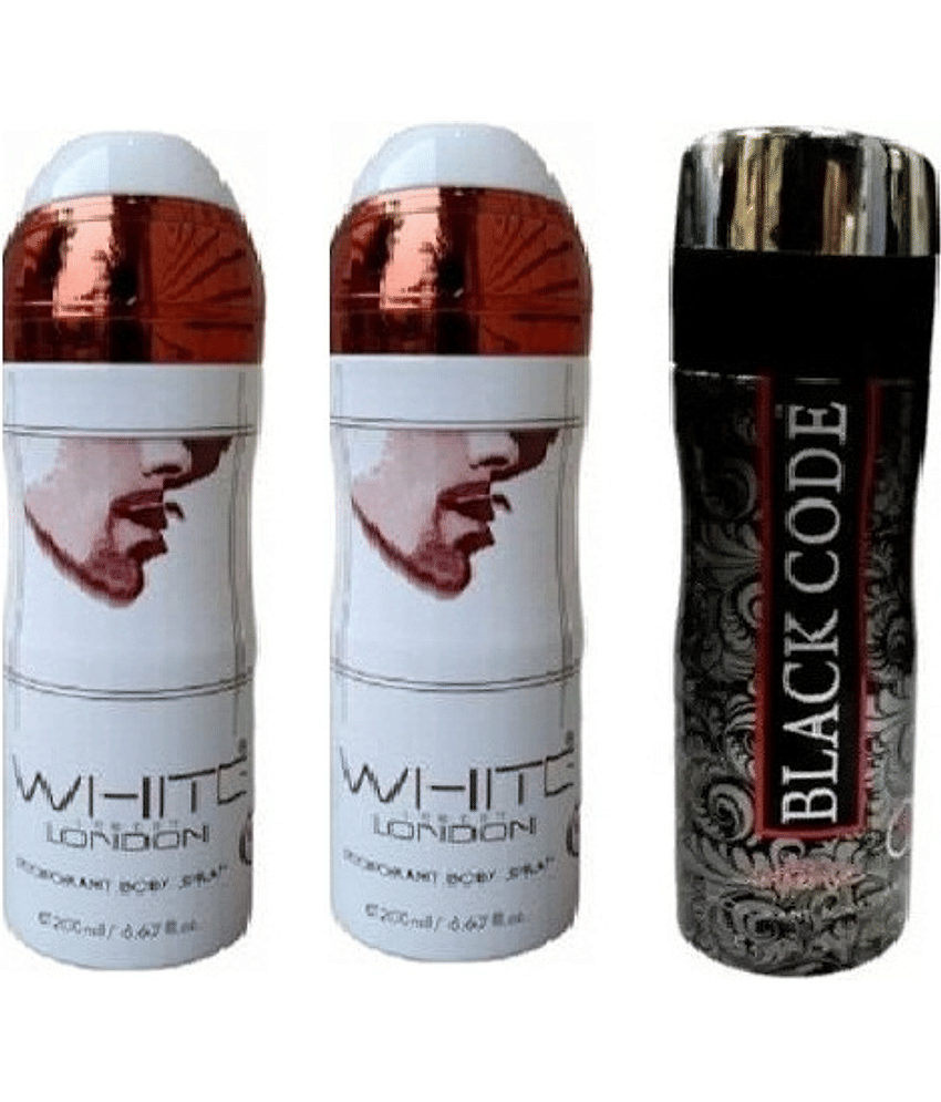 ST LOUIS 2 WHITE STREET LONDON , 1 BLACKCODE DEODORANT , 200 ML EACH , PACK OF 3