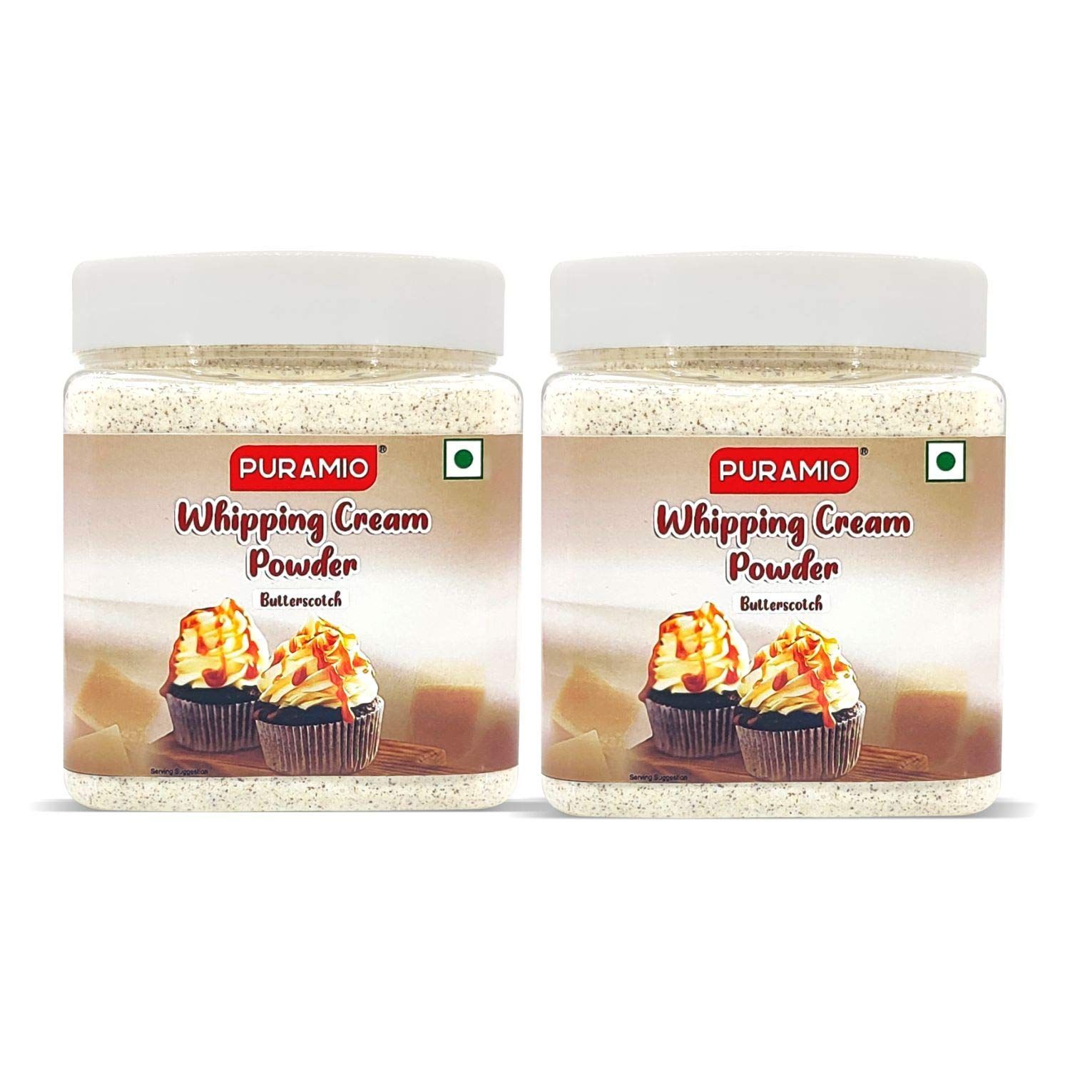 Puramio Whipping Cream Powder (Butterscotch), 250 gm Each - Pack of 2