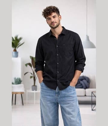 The Dry State Linen Regular Fit Solids Full Sleeves Men's Casual Shirt - Black ( Pack of 1 )