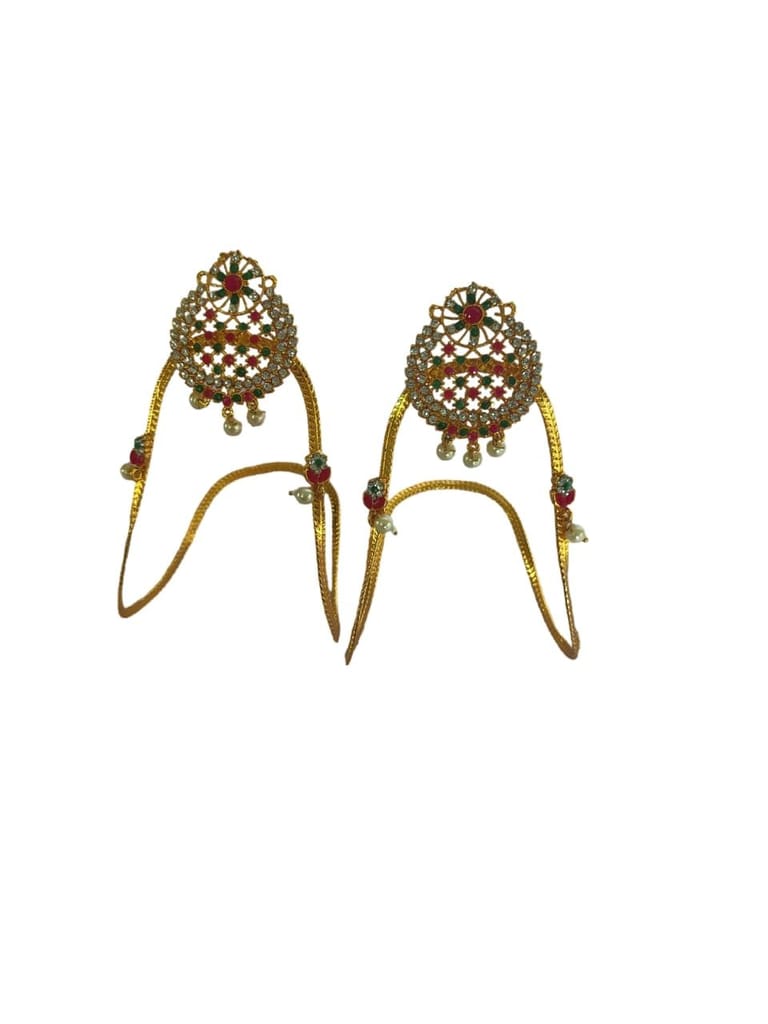 Gold Plated Kundan and Pearl Haathphool for Women