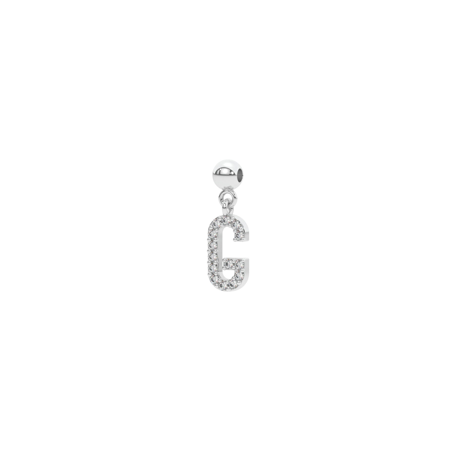 Letter "G" bead charm-Bead Charm only ( without chain )