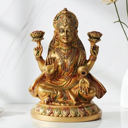 Brass Showpiece Laxmi Ji God Idol Statue (BSMAS1332 L)