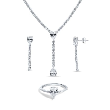 Starlight Drop 925 Sterling Silver 3-Piece Jewelry Set