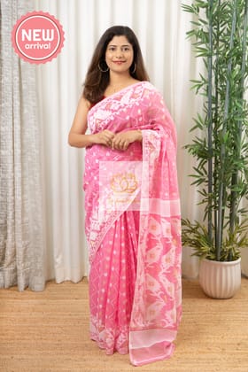 Blended Resham Jamdani- Pink