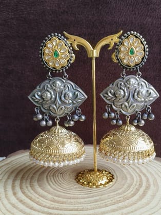 Boho Charm Oxidized Jhumkas | Sarichka
