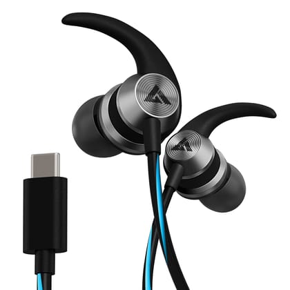 GOBOULT X1 Pro Wired Earphones Type-C Port, 10mm BassDriver, Inline Control, IPX5 Water Resistant, Comfort Fit Earphone Wired Headphone with mic,TypeC Earphone, Voice Assistant(Blue) X1 Pro Blue / Normal