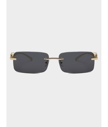 Lootnixx Gold Rectangular Sunglasses ( Pack of 1 )