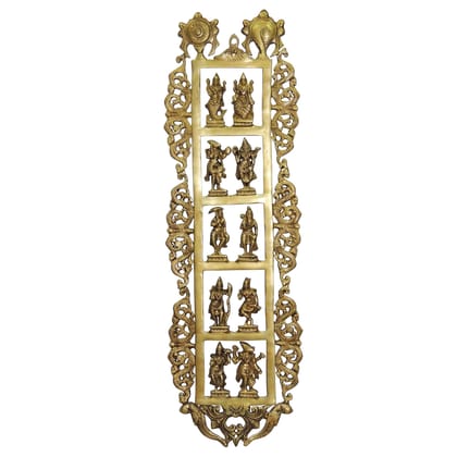 Brass Showpiece Wall Hanging Das Avatar, Height : 30 Inch (BSMAS1309 D)