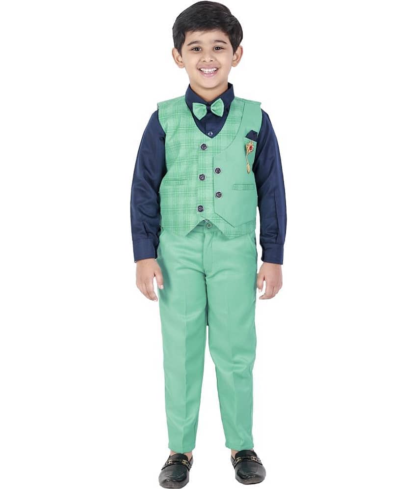Fourfolds Pack of 1 Boys Cotton Blend Set ( Green )