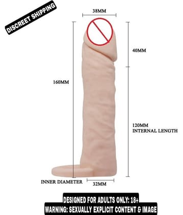 KAMAHOUSE PREMIUM QUALITY REUSABLE 6.2" REALISTIC PENIS SLEEVES W/ SOLID HEAD EXTRA INCHES