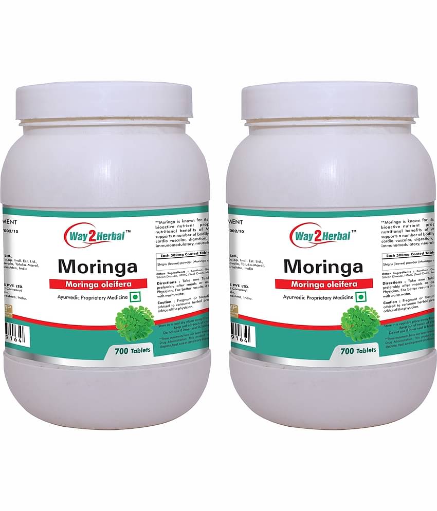Way2Herbal Moringa Tablets 700 no.s Pack of 2
