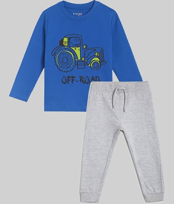 ETCHED DESIGN Pack of 1 Boys Cotton T-Shirt & Trackpants Set ( Multicolor )