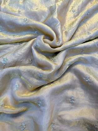 New Partywear Space Silk Fabric Sequence Emboridery Work Fancy Designer Saree With Blouse-Golden