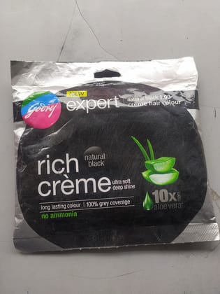 New godrej Expert  Rich Crème Natural Black Natural black 1.00 Crème hair colour Ultra soft Deep shine 